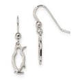 thumbnail image 1 of FB Jewels Sterling Silver Penguin Shepherd Hook Earrings, 1 of 1