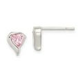 thumbnail image 1 of FB Jewels Sterling Silver Pink CZ Heart Earrings, 1 of 2