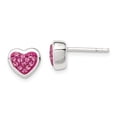 thumbnail image 1 of FB Jewels Sterling Silver Pink CZ Heart Post Earrings, 1 of 3