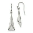 thumbnail image 1 of FB Jewels Sterling Silver Polished Enamel Glitter Fabric Triangle Earrings, 1 of 1