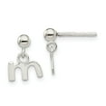 thumbnail image 1 of FB Jewels Sterling Silver Polished M Dangle Post Earrings, 1 of 2