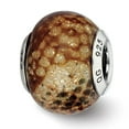 thumbnail image 1 of FB Jewels Sterling Silver Reflections Lt Brown Python Glitter Overlay Glass Bead, 1 of 3