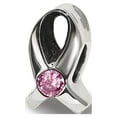 thumbnail image 1 of FB Jewels Sterling Silver Reflections Silver Ribbon with Pink CZ Bead, 1 of 3