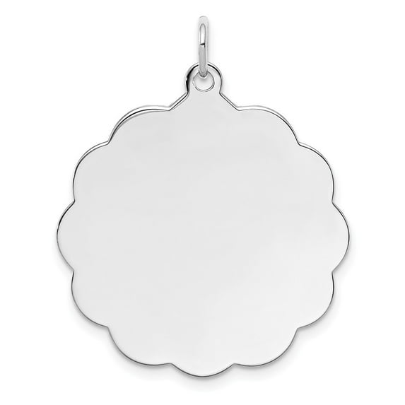 FB Jewels Sterling Silver Rh-plt Engraveable Polished Front/Satin Back Disc Charm