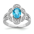 thumbnail image 1 of FB Jewels Sterling Silver Rhodium Blue Topaz & Diam. Ring, 1 of 2