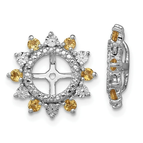 FB Jewels Sterling Silver Rhodium Citrine Earring Jacket