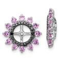 thumbnail image 1 of FB Jewels Sterling Silver Rhodium Created Pink Sapphire & Black Sapphire Earring Jack, 1 of 3