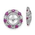 thumbnail image 1 of FB Jewels Sterling Silver Rhodium Created Ruby Earring Jacket, 1 of 3