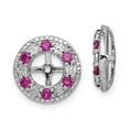 thumbnail image 1 of FB Jewels Sterling Silver Rhodium Created Ruby Earring Jacket, 1 of 3