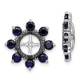 thumbnail image 1 of FB Jewels Sterling Silver Rhodium Created Sapphire & Black Sapphire Earring Jacket, 1 of 3