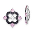 thumbnail image 1 of FB Jewels Sterling Silver Rhodium Crted Pink Sapphire & Black Sapphire Earring Jacket, 1 of 3