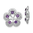 thumbnail image 1 of FB Jewels Sterling Silver Rhodium Diam. & Amethyst Earring Jacket, 1 of 3