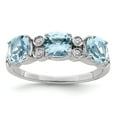 thumbnail image 1 of FB Jewels Sterling Silver Rhodium Diam. & Light Swiss Blue Topaz Ring, 1 of 4