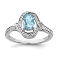 thumbnail image 1 of FB Jewels Sterling Silver Rhodium Diam. & Light Swiss Blue Topaz Ring, 1 of 2