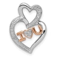 thumbnail image 1 of FB Jewels Sterling Silver Rhodium Diam.s Rose Gold Flash Plated I HEART U Pendant, 1 of 2