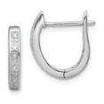 thumbnail image 1 of FB Jewels Sterling Silver Rhodium Diamond Hinged Hoop Earrings, 1 of 3