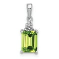 thumbnail image 1 of FB Jewels Sterling Silver Rhodium Peridot & Diamond Pendant, 1 of 3