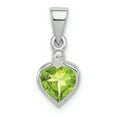 thumbnail image 1 of FB Jewels Sterling Silver Rhodium Peridot Diamond Pendant, 1 of 3