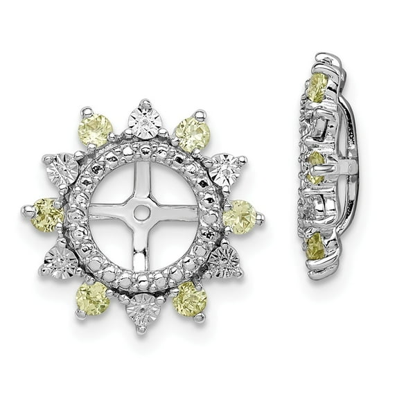 FB Jewels Sterling Silver Rhodium Peridot Earring Jacket