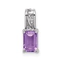 thumbnail image 1 of FB Jewels Sterling Silver Rhodium Plated Amethyst Rectangle Pendant, 1 of 2
