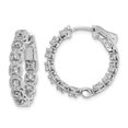 thumbnail image 1 of FB Jewels Sterling Silver Rhodium Plated CZ In and Out Hoop Earrings, 1 of 2