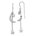thumbnail image 1 of FB Jewels Sterling Silver Rhodium Plated D/C Puff Stars and Moons Earrings, 1 of 2