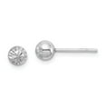 thumbnail image 1 of FB Jewels Sterling Silver Rhodium Plated Diamond Cut Post Earrings, 1 of 3