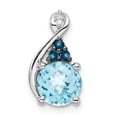 thumbnail image 1 of FB Jewels Sterling Silver Rhodium-plate Dia. Swiss & London Blue Topaz Pendant, 1 of 3