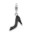 thumbnail image 1 of FB Jewels Sterling Silver Rhodium plated 3-D Enameled High Heel w/Lobster Clasp Char, 1 of 1