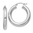 thumbnail image 1 of FB Jewels Sterling Silver Rhodium-plated 5.00mm Polished Hoop Earrings, 1 of 3