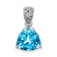 thumbnail image 1 of FB Jewels Sterling Silver Rhodium-plated Blue Topaz Pendant, 1 of 2