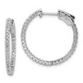 thumbnail image 1 of FB Jewels Sterling Silver Rhodium-plated CZ 66 Stone In and Out Hoop Earrings, 1 of 2