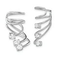 thumbnail image 1 of FB Jewels Sterling Silver Rhodium-plated CZ Cuff Earrings, 1 of 2