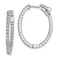 thumbnail image 1 of FB Jewels Sterling Silver Rhodium-plated CZ In and Out Oval Hoop Earrings, 1 of 2