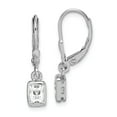 thumbnail image 1 of FB Jewels Sterling Silver Rhodium-plated CZ Leverback Earrings, 1 of 3