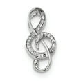 thumbnail image 1 of FB Jewels Sterling Silver Rhodium-plated CZ Treble Clef Slide, 1 of 3