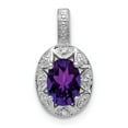 thumbnail image 1 of FB Jewels Sterling Silver Rhodium-plated Diam. & Amethyst Pendant, 1 of 3