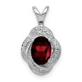 thumbnail image 1 of FB Jewels Sterling Silver Rhodium-plated Diam. & Garnet Pendant, 1 of 3