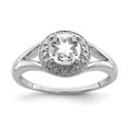 thumbnail image 1 of FB Jewels Sterling Silver Rhodium-plated Diam. & White Topaz Ring, 1 of 4