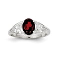 thumbnail image 1 of FB Jewels Sterling Silver Rhodium-plated Garnet Ring, 1 of 2