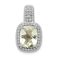 thumbnail image 1 of FB Jewels Sterling Silver Rhodium-plated Green Quartz Pendant, 1 of 2