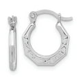 thumbnail image 1 of FB Jewels Sterling Silver Rhodium-plated Patterned Hollow Hoop Earrings, 1 of 3