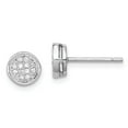 thumbnail image 1 of FB Jewels Sterling Silver Rhodium-plated Polished CZ Circle Post Earrings, 1 of 3