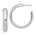 thumbnail image 1 of FB Jewels Sterling Silver Rhodium-plated Polished Post Hoops, 1 of 1