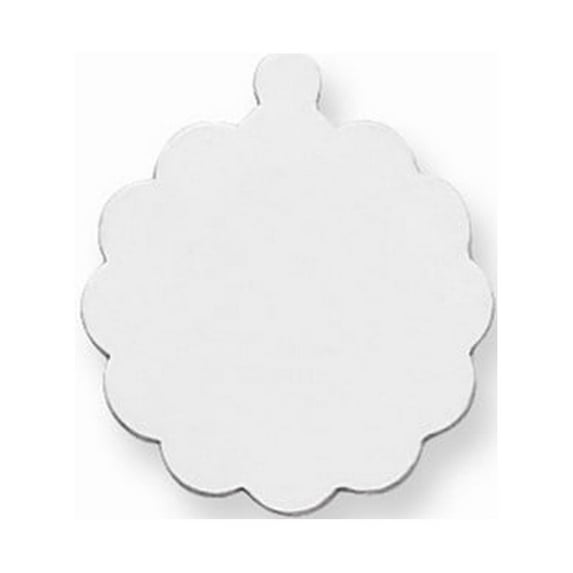 FB Jewels Sterling Silver Rhodium-plated Round Scalloped w/Eyelet Stamping