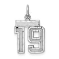thumbnail image 1 of FB Jewels Sterling Silver Rhodium-plated Small #19 Charm, 1 of 2
