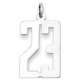 thumbnail image 1 of FB Jewels Sterling Silver Rhodium-plated Small Elongated Pol Number 23 Charm, 1 of 2