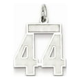 thumbnail image 1 of FB Jewels Sterling Silver Rhodium-plated Small Satin Number 44 Charm, 1 of 2
