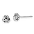 thumbnail image 1 of FB Jewels Sterling Silver Rhodium-plated Triple Knot Rope Post Earrings, 1 of 2