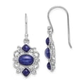 thumbnail image 1 of FB Jewels Sterling Silver Rhodium-plated w/Lapis Lazuli Shepherd Hook Earrings, 1 of 3